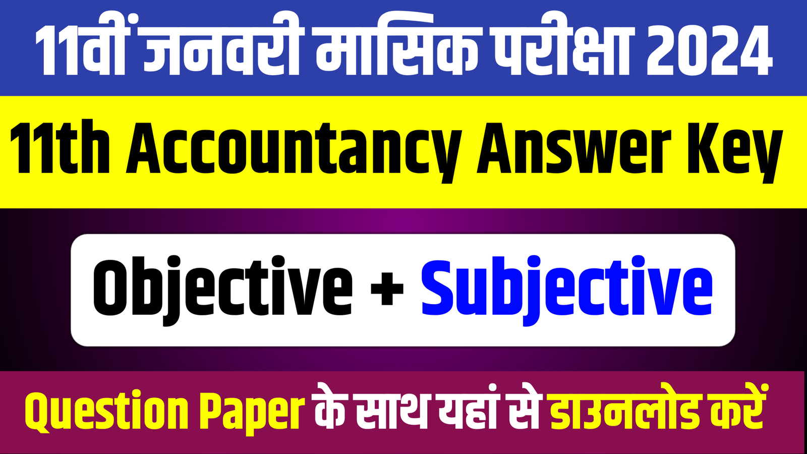 Bihar Board 11th Accountancy Objective Subjective: