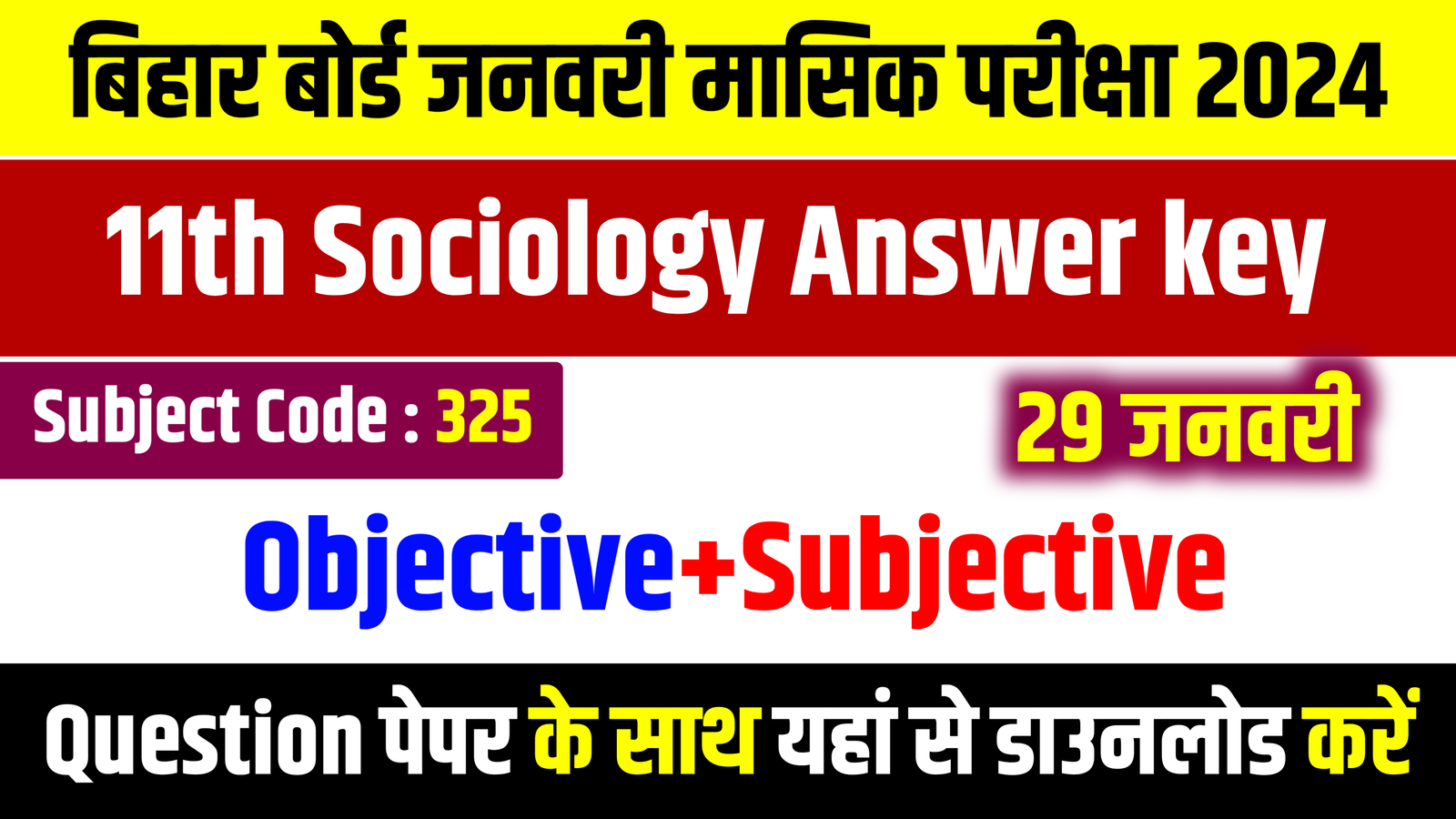 Bihar Board 11th Sociology Answer Key: